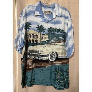 Tori Richard Rayon Classic Car Camp Shirt Rare Hawaiian USA XL